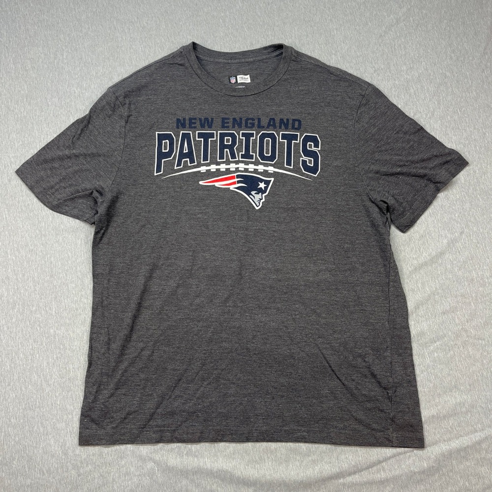 New England Patriots NFL Team Apparel Gray T-Shirt Mens XL Extra Large‎